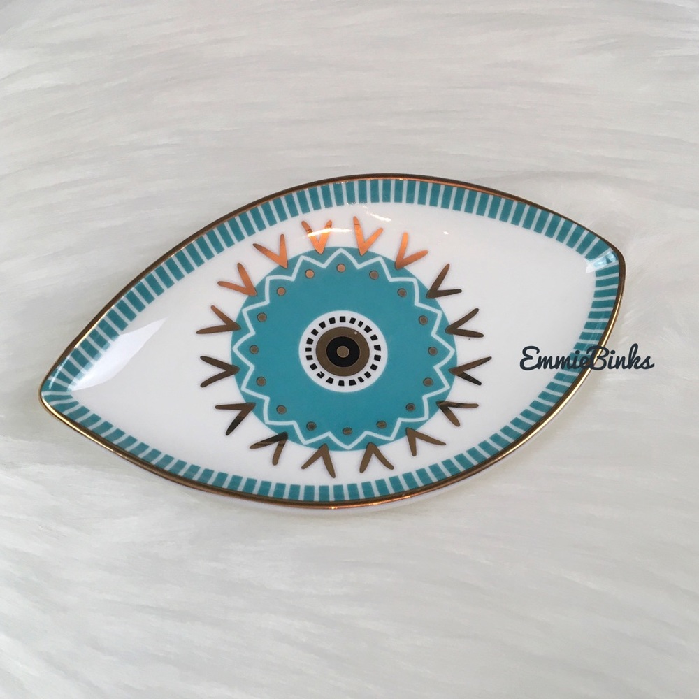 New Magic Blue Evil Eye Porcelain Jewelry Tray ~ Turkish Eye Trinket Tray - Picture 9 of 15